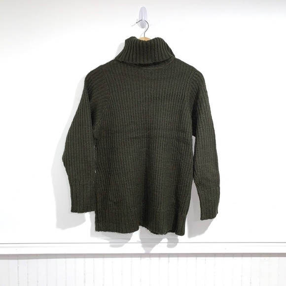Cloth turtleneck sweater splice green knit NEW NWT button detail‎ - Picture 2 of 6